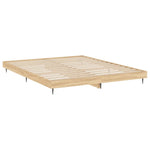Bedframe Zonder Matras Hout Kleurig Sonoma Eiken