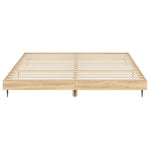 Bedframe Zonder Matras Hout Kleurig Sonoma Eiken