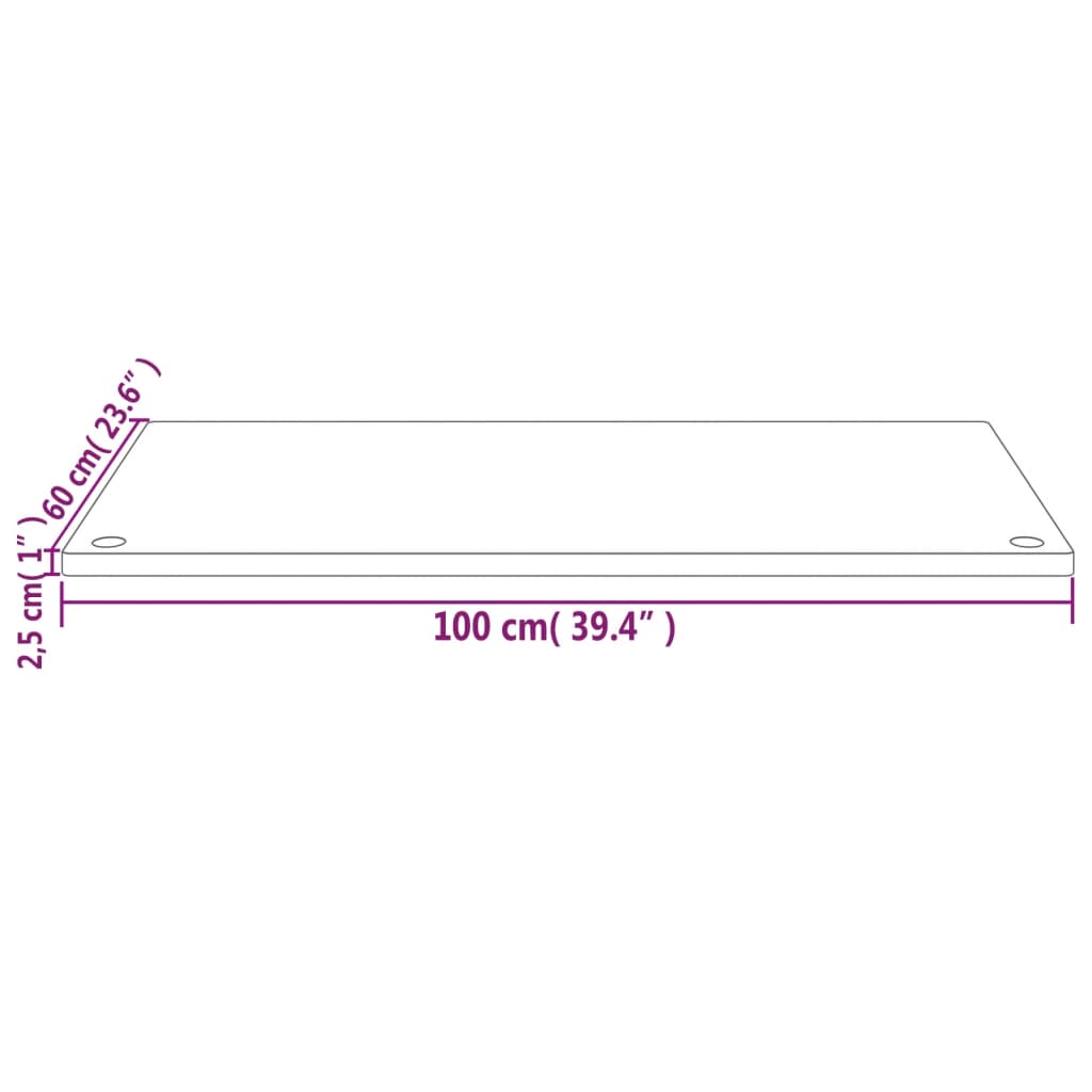 Bureaublad 100X60X2,5 Cm Massief Grenenhout