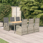 5-Delige Tuinset Met Kussens Poly Rattan Grijs