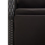 3-Delige Tuinset Poly Rattan En Massief Acaciahout Zwart