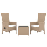 -Delige Loungeset Poly Rattan En Staal Beige