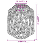 Lampenkap Ø23X28 Cm Ijzer En Papier Zwart