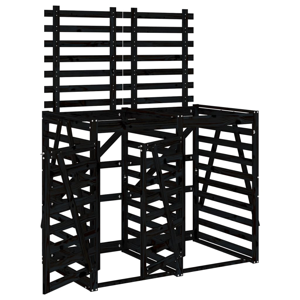 Containerberging Dubbel Massief Grenenhout Zwart