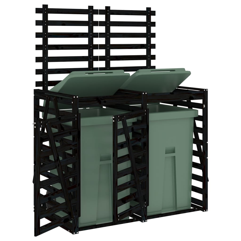Containerberging Dubbel Massief Grenenhout Zwart