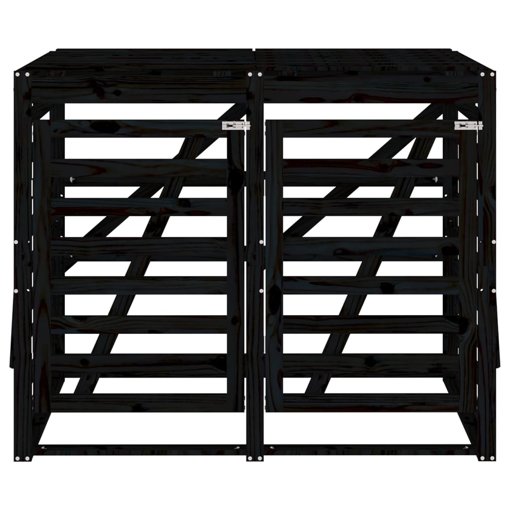 Containerberging Dubbel Massief Grenenhout Zwart