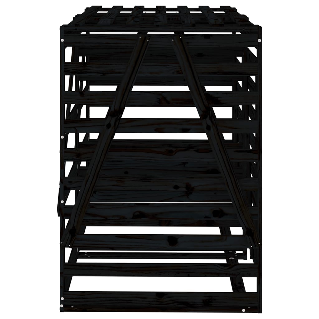 Containerberging Dubbel Massief Grenenhout Zwart