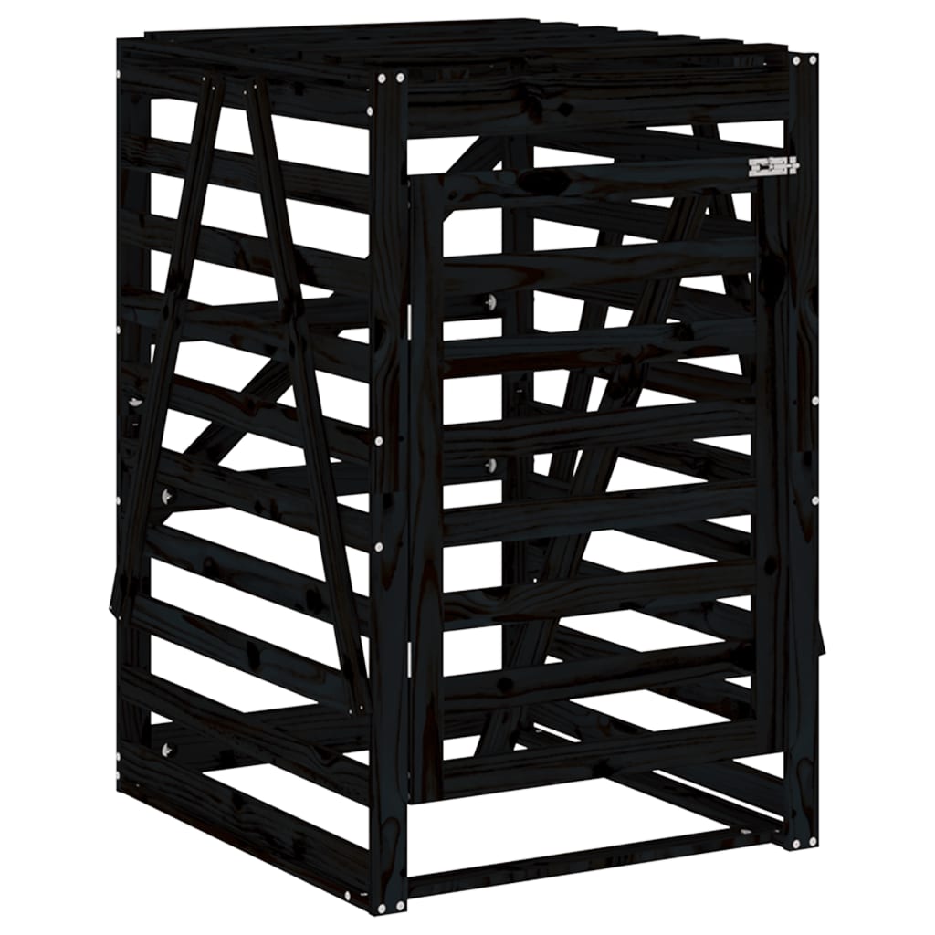 Containerberging Dubbel Massief Grenenhout Zwart