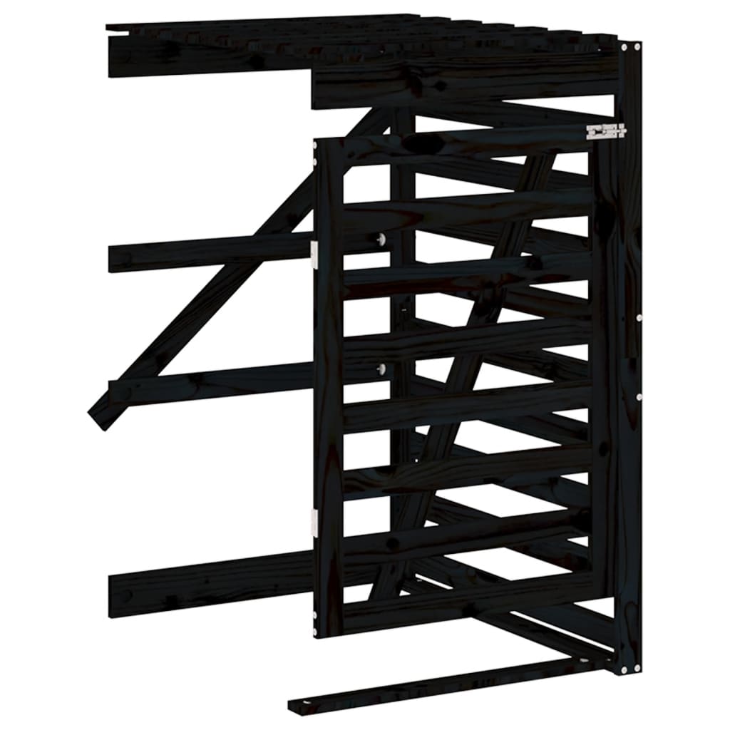 Containerberging Dubbel Massief Grenenhout Zwart
