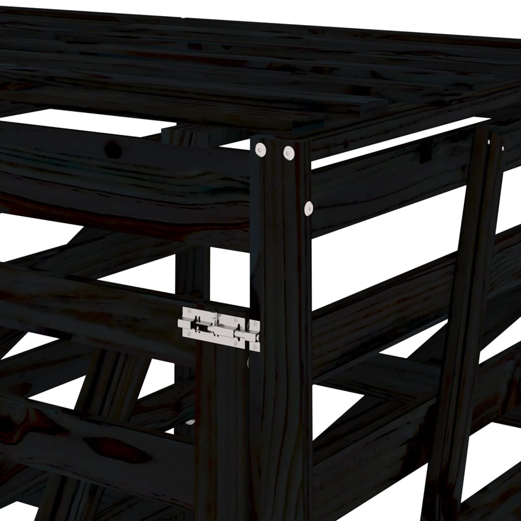Containerberging Dubbel Massief Grenenhout Zwart