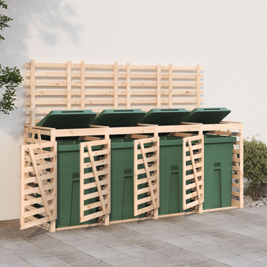 Containerberging Viervoudig Massief Grenenhout Grijs