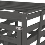 Containerberging Viervoudig Massief Grenenhout Grijs