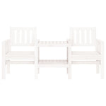 Tuinbank Met Tafel 2-Zits Massief Grenenhout Wit