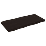 Tafelblad Natuurlijke Rand 80X40X(2-4) Cm Eikenhout Donkerbruin