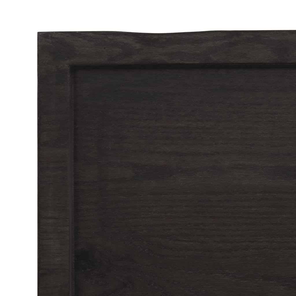 Tafelblad Natuurlijke Rand 80X40X(2-4) Cm Eikenhout Donkerbruin