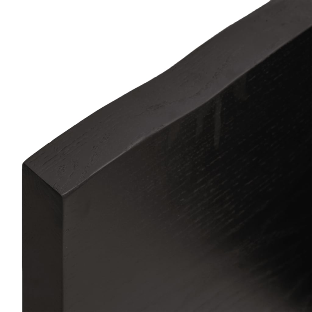 Tafelblad Natuurlijke Rand 80X40X(2-4) Cm Eikenhout Donkerbruin