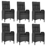 9-Delige Tuinset Poly Rattan Zwart