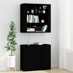 Hoge Kast Bewerkt Hout