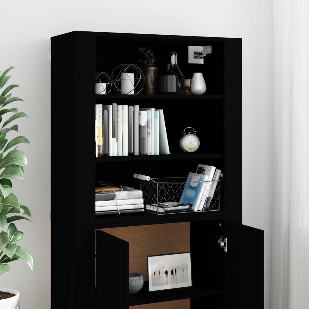 Hoge Kast Bewerkt Hout