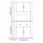 Hoge Kast Bewerkt Hout Wit