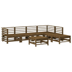 -Delige Tuinset Massief Grenenhout Honingbruin