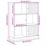 Boekenkast Vigo 90X35X114,5 Cm Massief Grenenhout