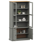 Vitrinekast Vigo 85X35X170 Cm Massief Grenenhout
