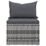 4-Delige Loungeset Met Kussens Poly Rattan Grijs