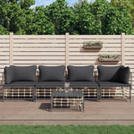 3-Delige Loungeset Met Kussens Poly Rattan Antracietkleurig