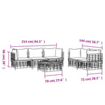 6-Delige Loungeset Met Kussens Poly Rattan Antracietkleurig