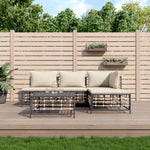 5-Delige Loungeset Met Kussens Poly Rattan Antracietkleurig