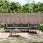 5-Delige Loungeset Met Kussens Poly Rattan Antracietkleurig