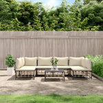 6-Delige Loungeset Met Kussens Poly Rattan Antracietkleurig