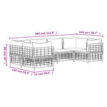 6-Delige Loungeset Met Kussens Poly Rattan Antracietkleurig