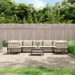 6-Delige Loungeset Met Kussens Poly Rattan Antracietkleurig