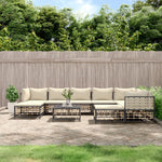 -Delige Loungeset Met Kussens Poly Rattan Antracietkleurig