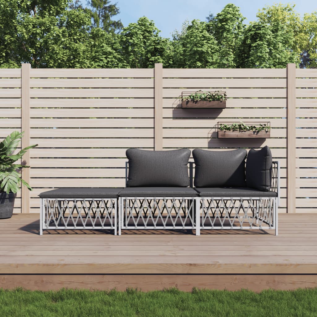 5-Delige Loungeset Met Kussens Staal