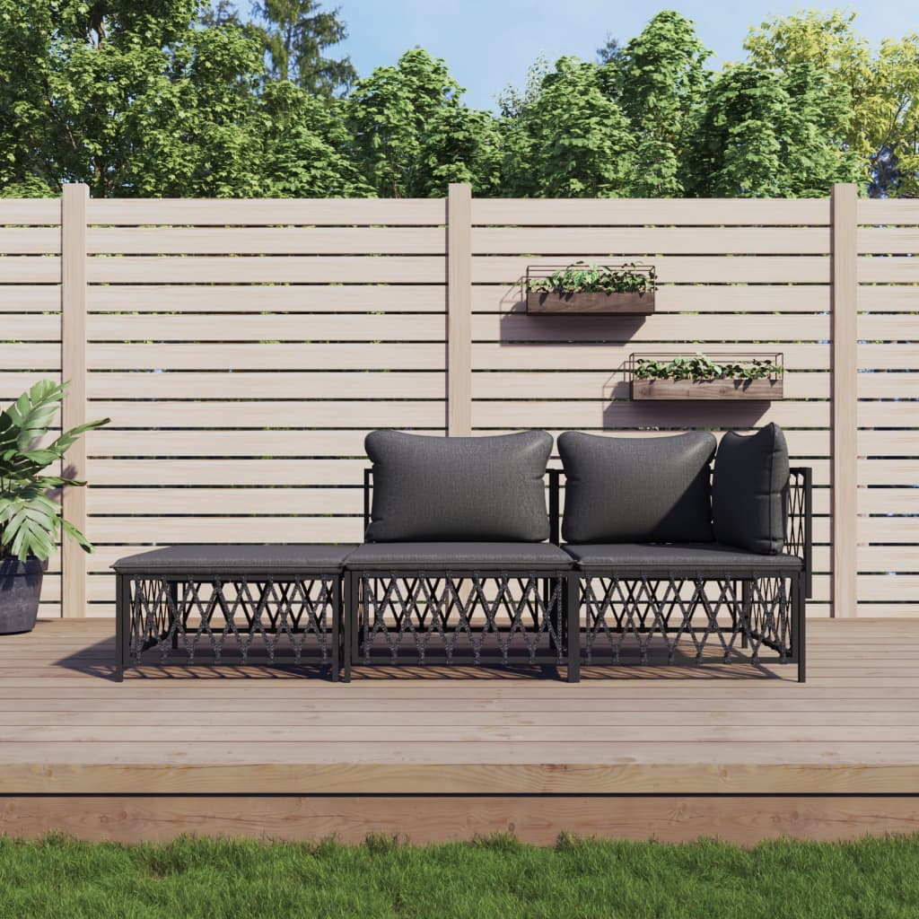 5-Delige Loungeset Met Kussens Staal