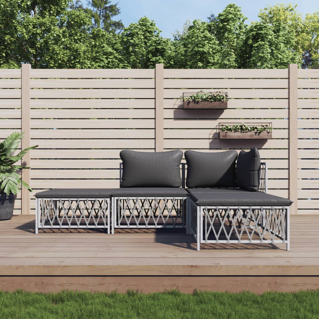 5-Delige Loungeset Met Kussens Staal