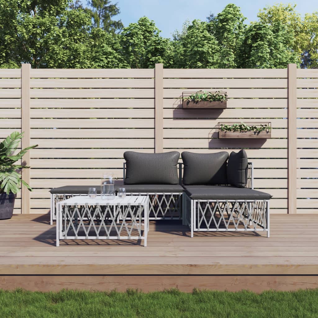 5-Delige Loungeset Met Kussens Staal