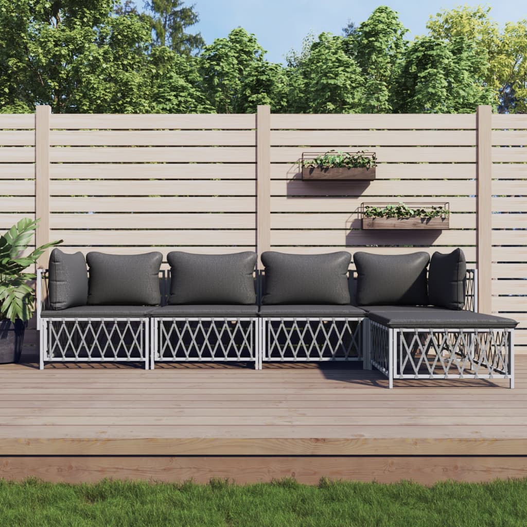 5-Delige Loungeset Met Kussens Staal