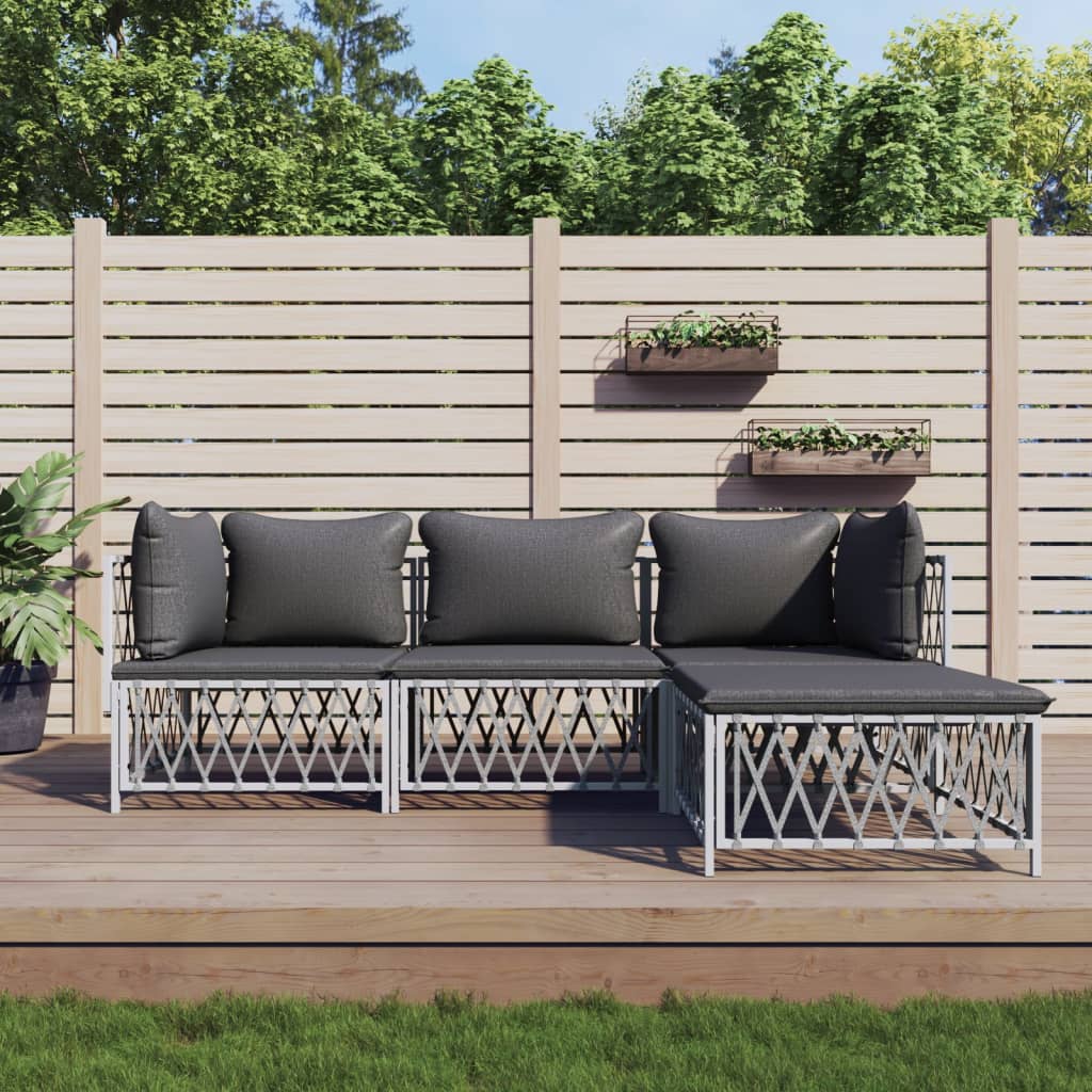 5-Delige Loungeset Met Kussens Staal