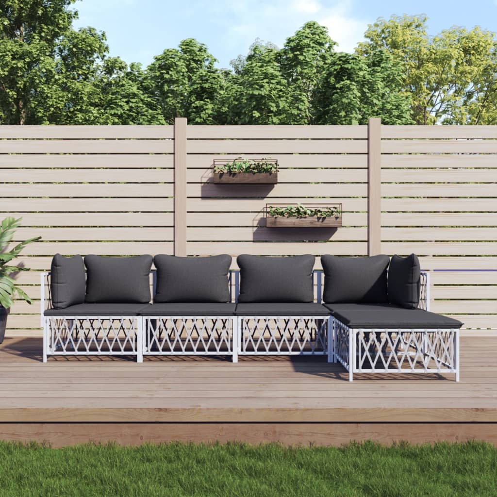 5-Delige Loungeset Met Kussens Staal