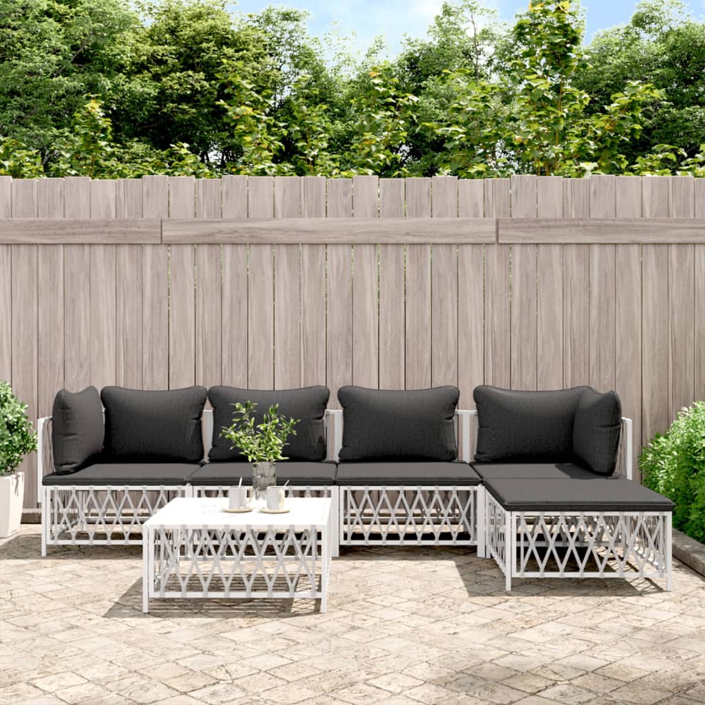 5-Delige Loungeset Met Kussens Staal
