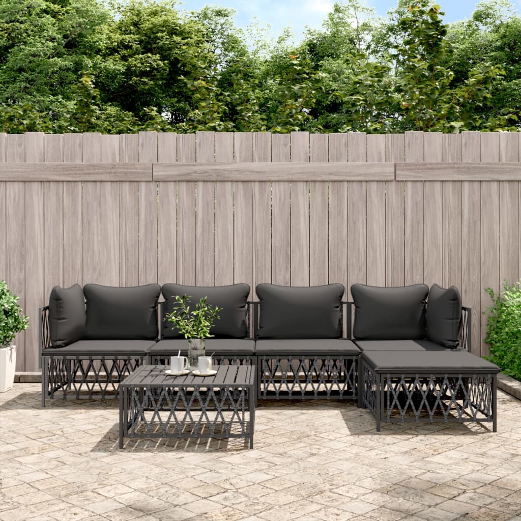 5-Delige Loungeset Met Kussens Staal