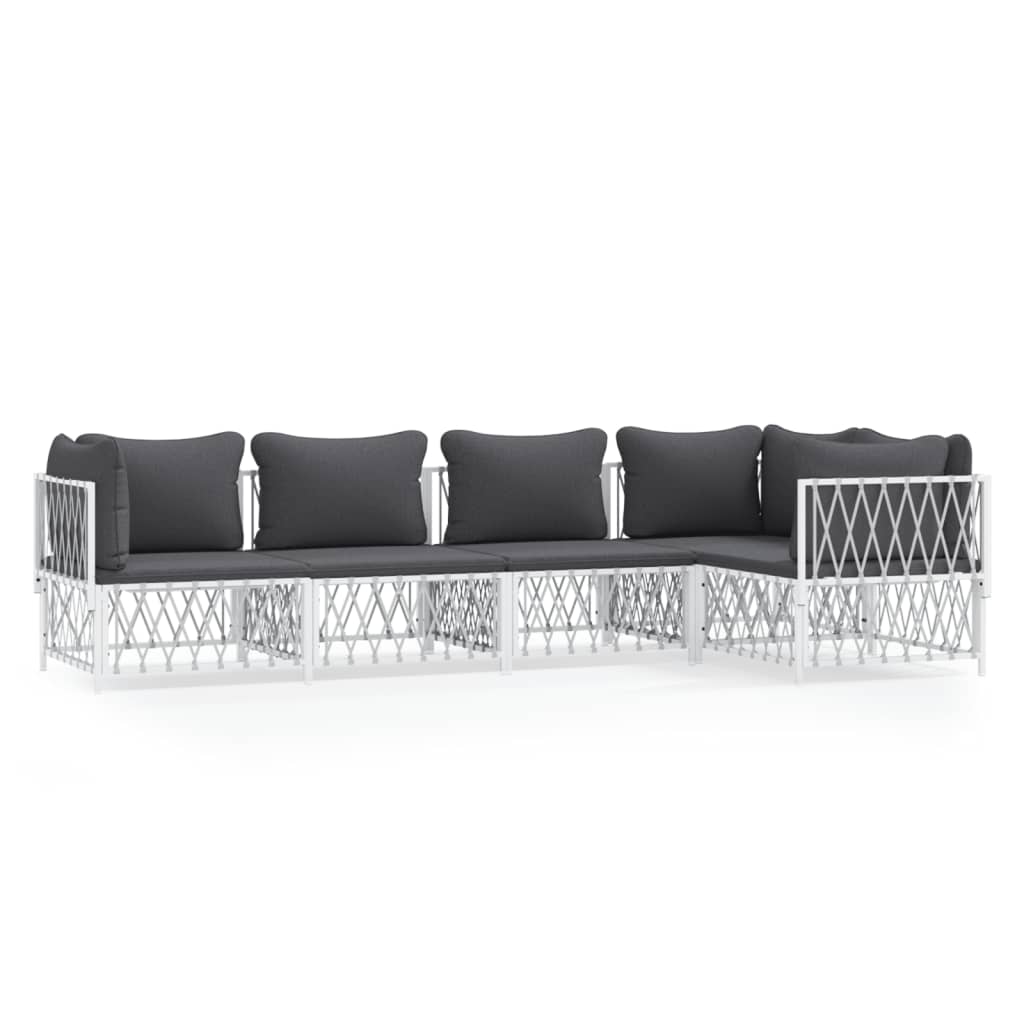 5-Delige Loungeset Met Kussens Staal