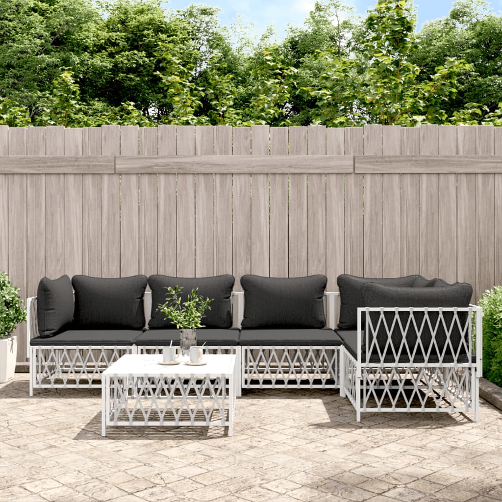 5-Delige Loungeset Met Kussens Staal