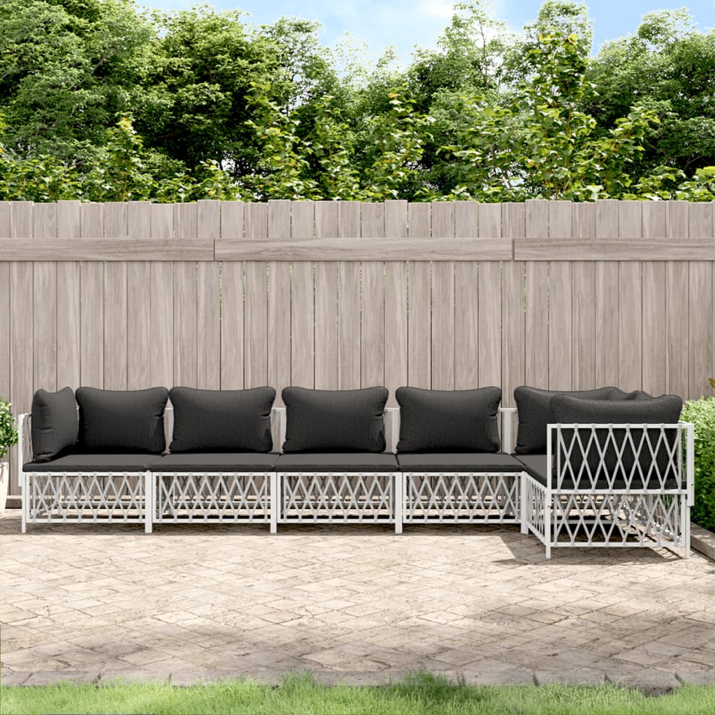 5-Delige Loungeset Met Kussens Staal