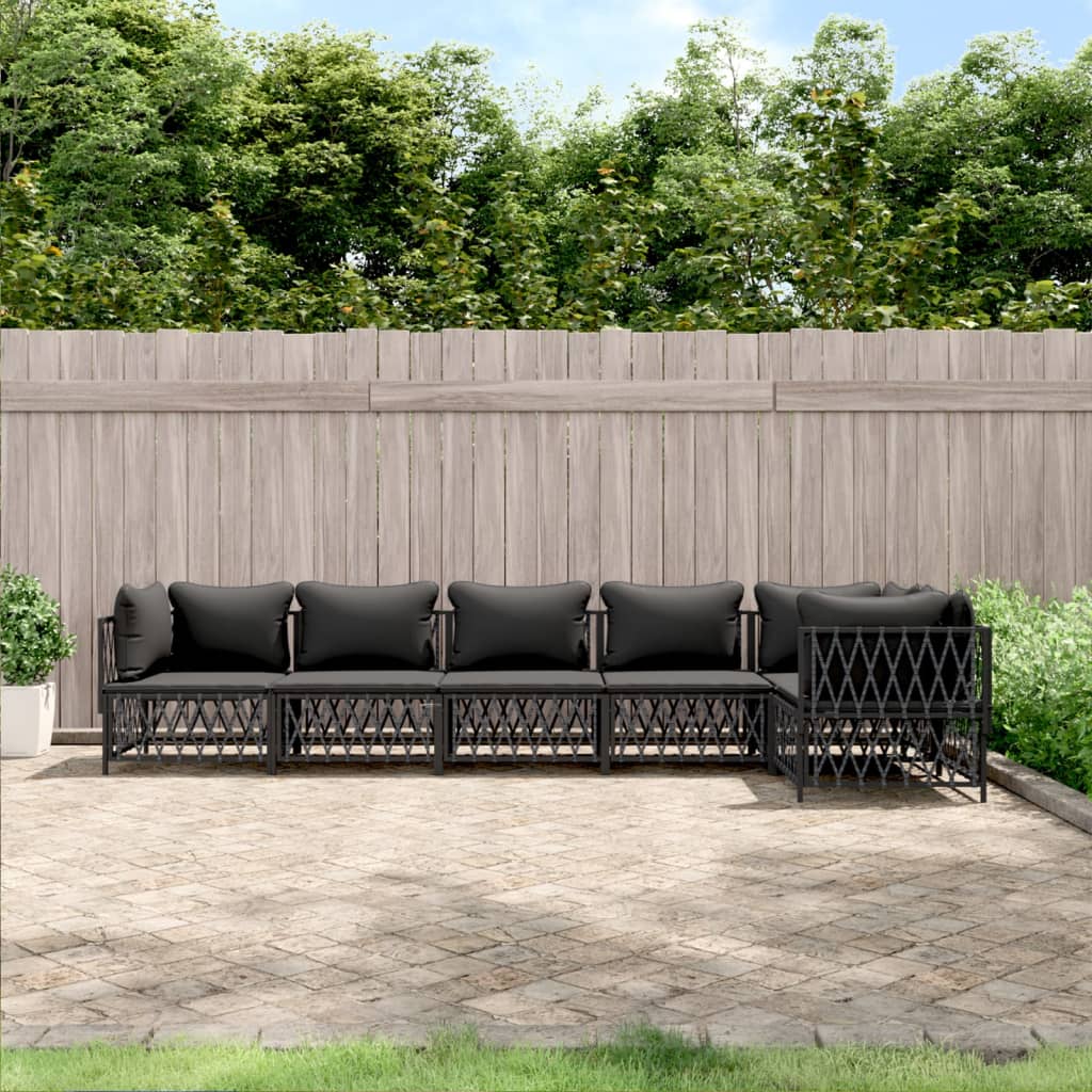 5-Delige Loungeset Met Kussens Staal