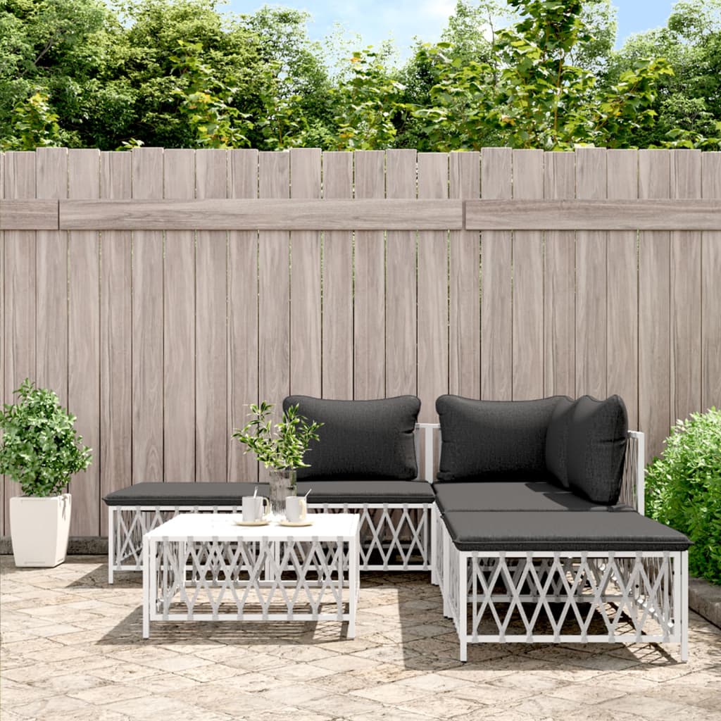 5-Delige Loungeset Met Kussens Staal